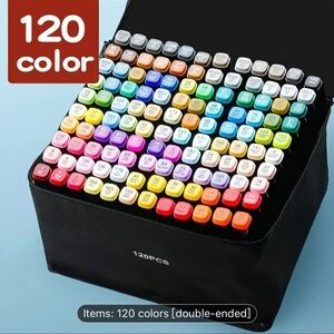 1 Set, 120 Piece Vibrant Medium Point Markers Set